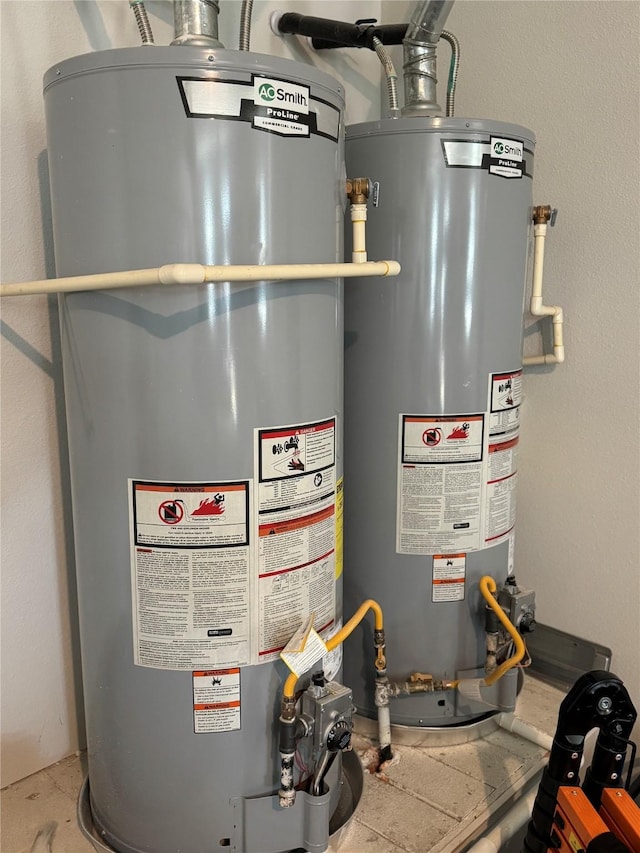 utilities featuring gas water heater