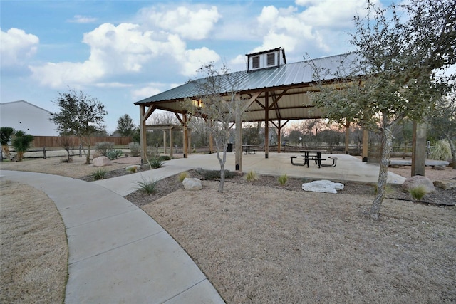 view of community featuring a gazebo