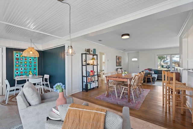 living room with hardwood / wood-style flooring