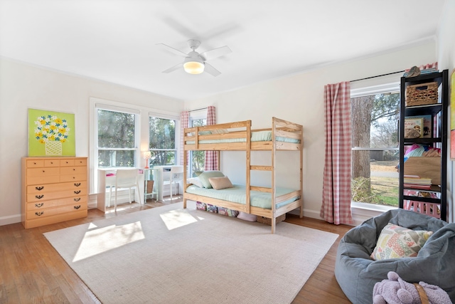 bedroom with light hardwood / wood-style floors