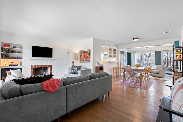 living room featuring wood-type flooring