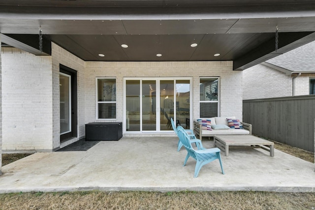 view of patio with an outdoor living space