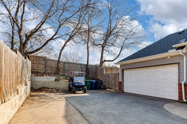 view of garage