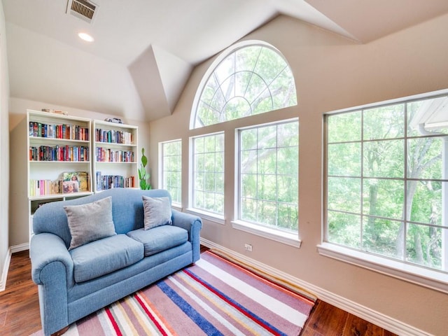 199 Pecan Crossing Ct, Gunter, TX 75058 - living room featuring wood finished floors and lofted ceiling