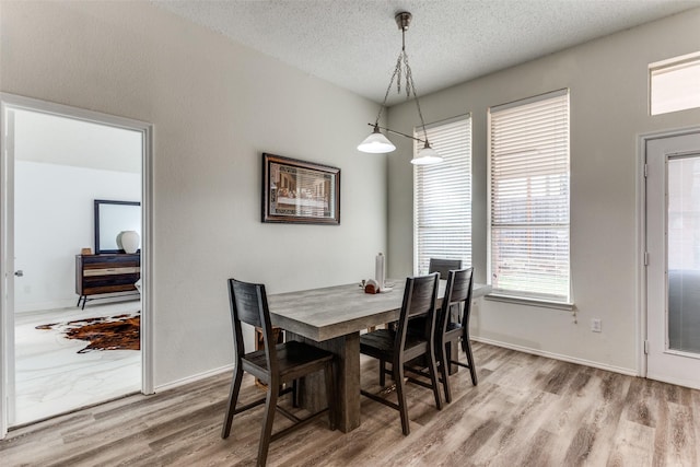 3956 Silver Springs Dr, Fort Worth, TX 76123 - dining space featuring wood finished floors, a textured ceiling, and baseboards
