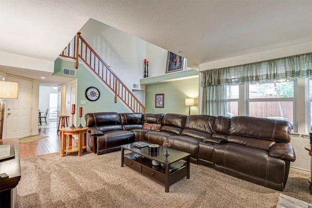 living room featuring hardwood / wood-style floors