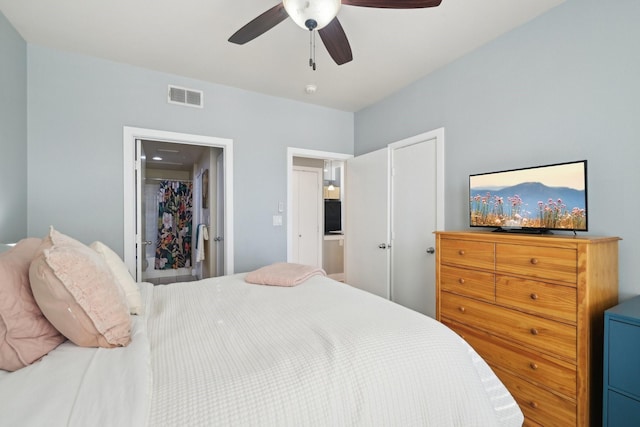 bedroom with ceiling fan