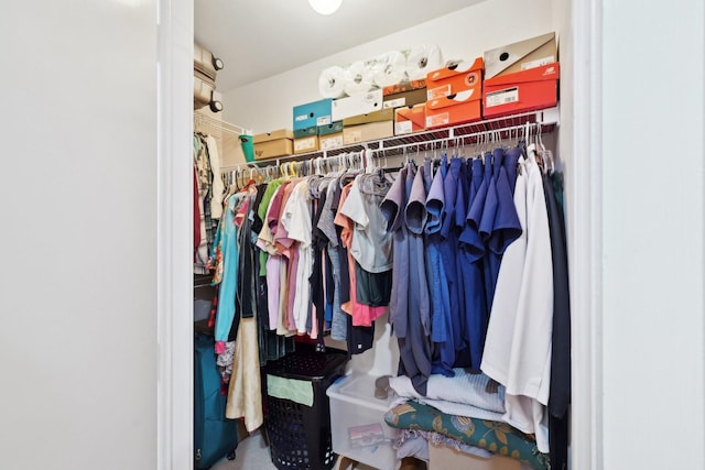 view of walk in closet