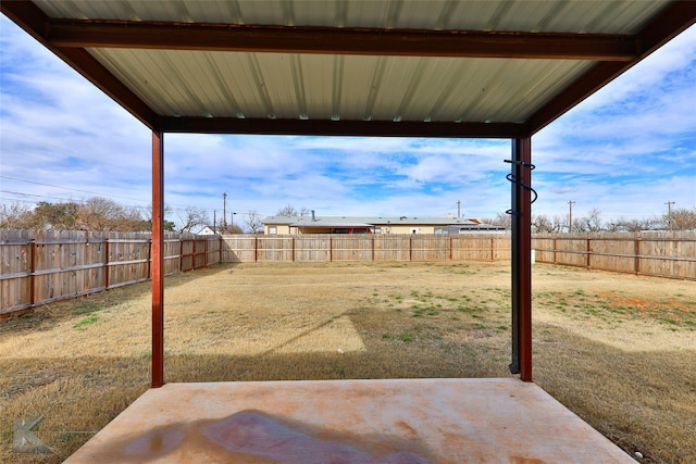 view of yard with a patio