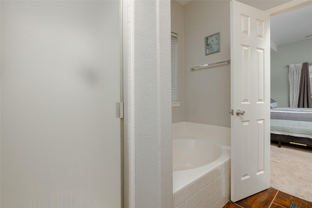 bathroom featuring plus walk in shower