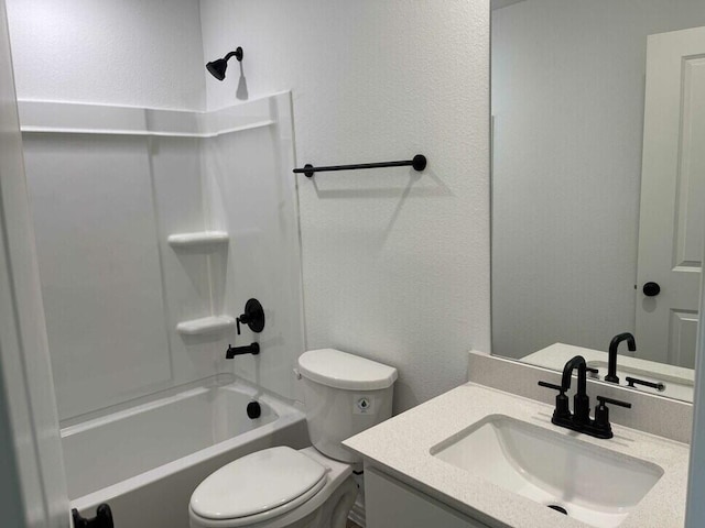 full bathroom featuring vanity, toilet, and shower / bath combination