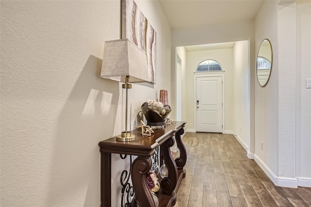 doorway featuring hardwood / wood-style flooring