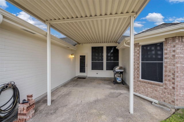 view of patio / terrace featuring a grill