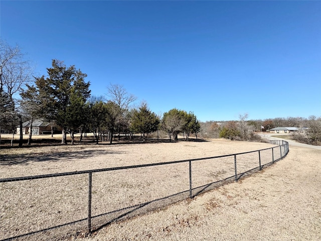 view of yard with a rural view