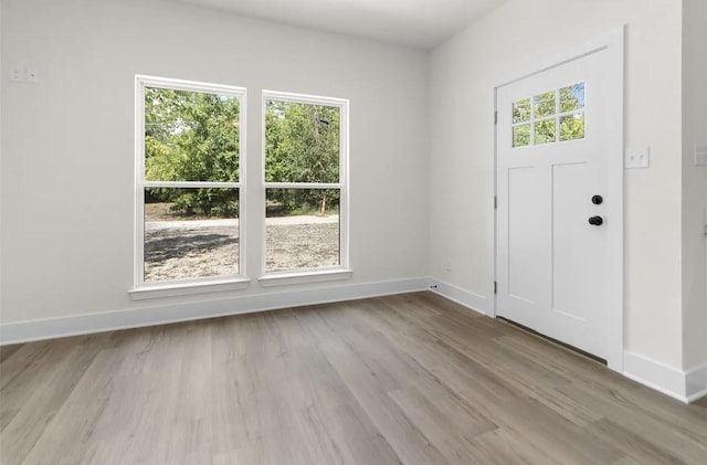 foyer featuring light wood-type flooring