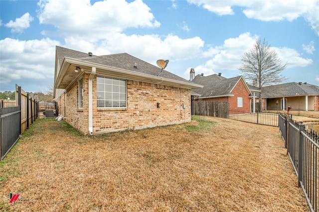 view of property exterior with a lawn