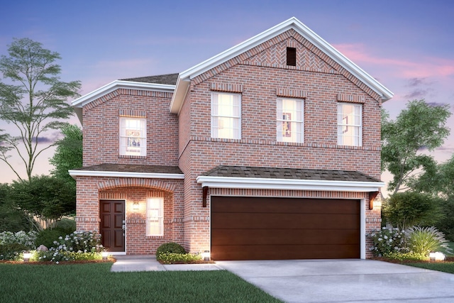 view of property with a garage