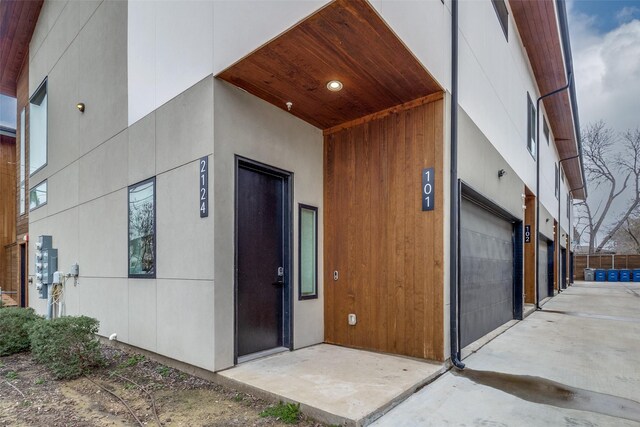 interior space with concrete flooring