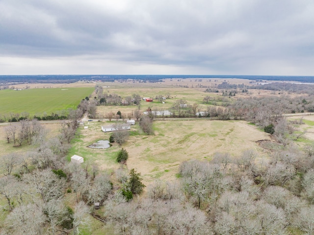 aerial view with a rural view