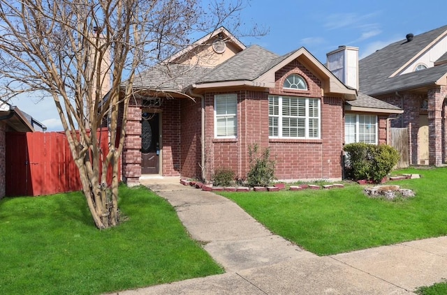 view of front of house with a front lawn