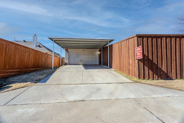 view of garage