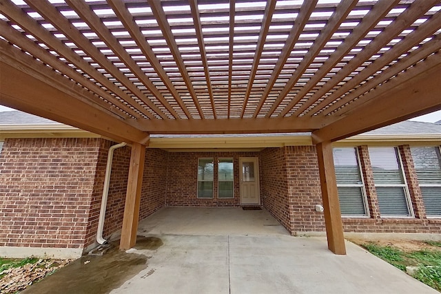 view of patio / terrace featuring a pergola