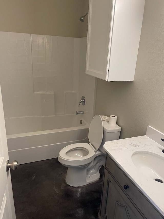 full bathroom with vanity, toilet, and shower / bath combination