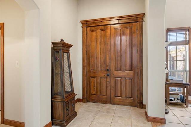 view of tiled foyer