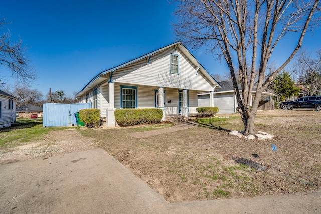 bungalow-style house featuring a porch