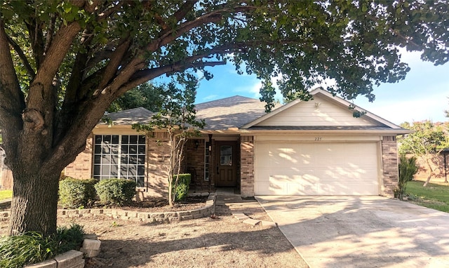 single story home featuring a garage