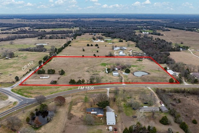 aerial view with a rural view