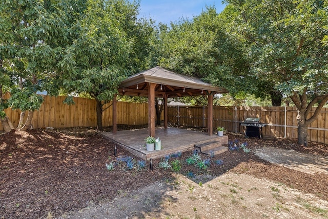 view of yard featuring a gazebo