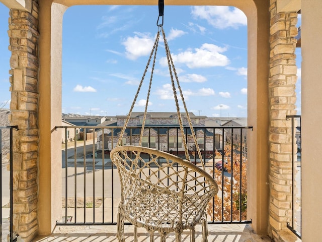 balcony with a residential view