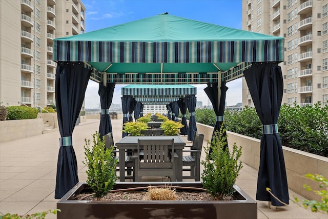 view of patio with a gazebo