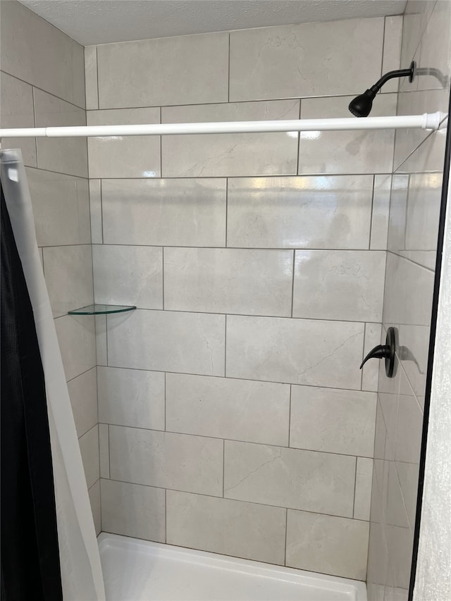 bathroom with a shower with curtain