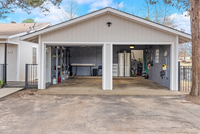 view of garage