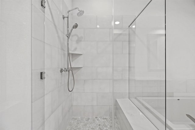 bathroom featuring an enclosed shower