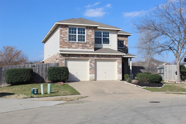 view of front property featuring a garage