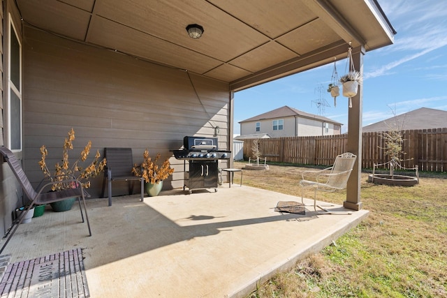 view of patio featuring grilling area