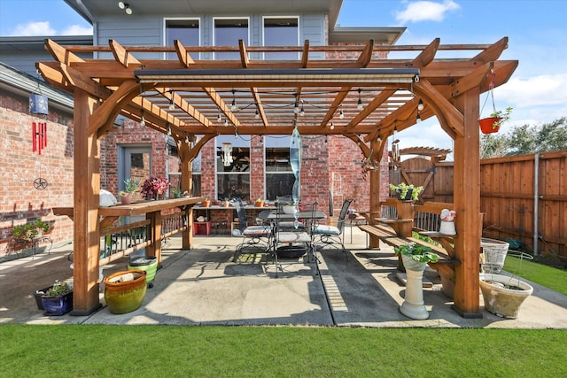 view of patio / terrace with a pergola