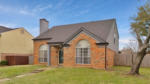 view of front facade with a front lawn