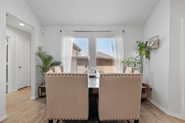 dining area featuring light hardwood / wood-style floors