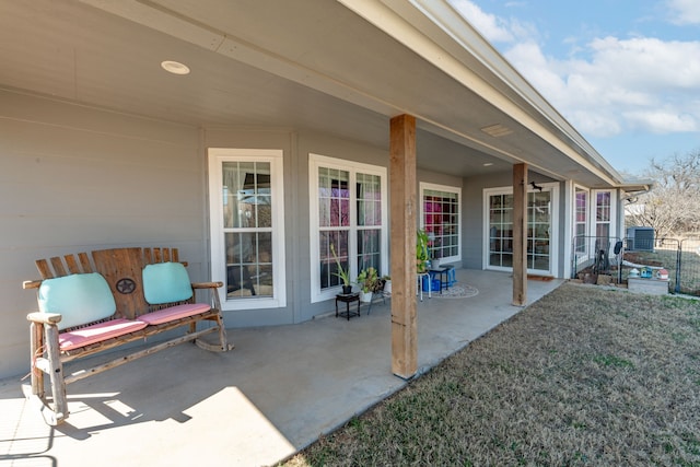 view of patio / terrace featuring central air condition unit