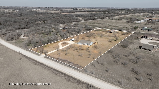 aerial view with a rural view