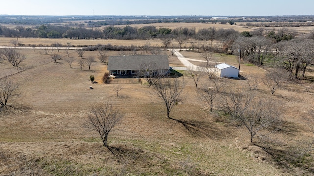 aerial view featuring a rural view