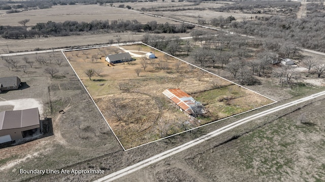 aerial view with a rural view