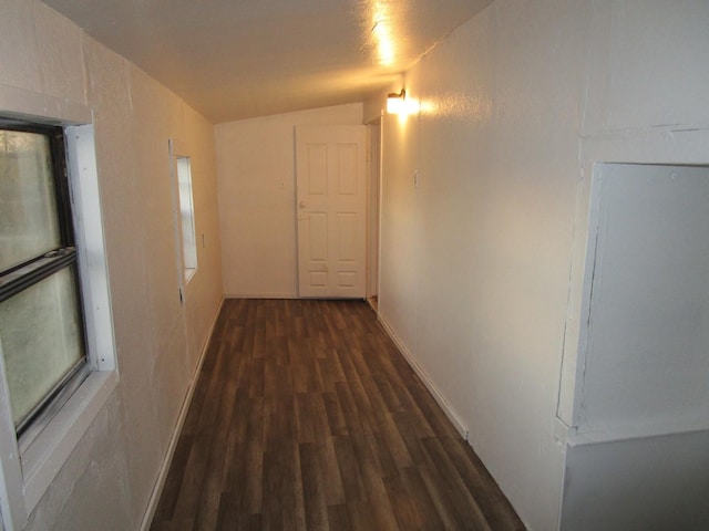 hallway featuring dark hardwood / wood-style floors