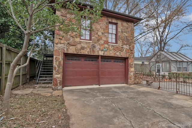 view of garage