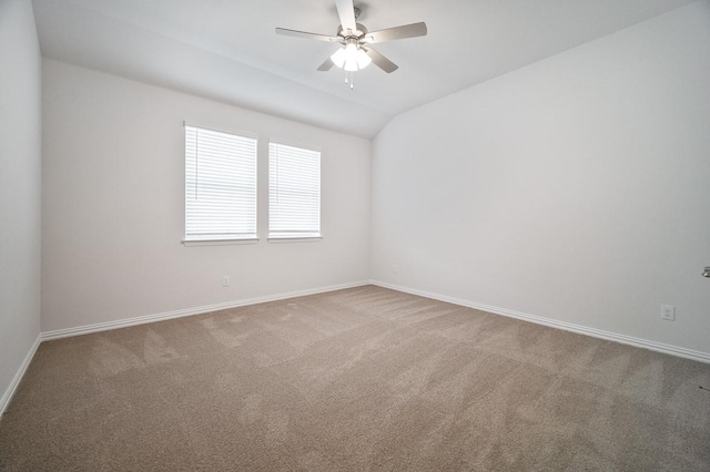 3244 Cross Shore Dr, Anna, TX 75409 - carpeted spare room with baseboards, a ceiling fan, and vaulted ceiling