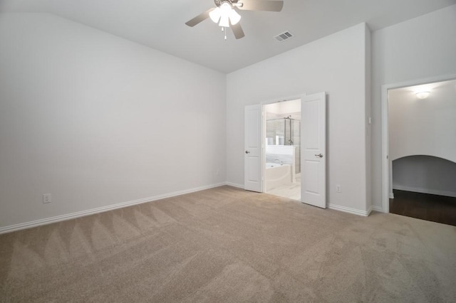 3244 Cross Shore Dr, Anna, TX 75409 - unfurnished bedroom with visible vents, baseboards, lofted ceiling, and carpet